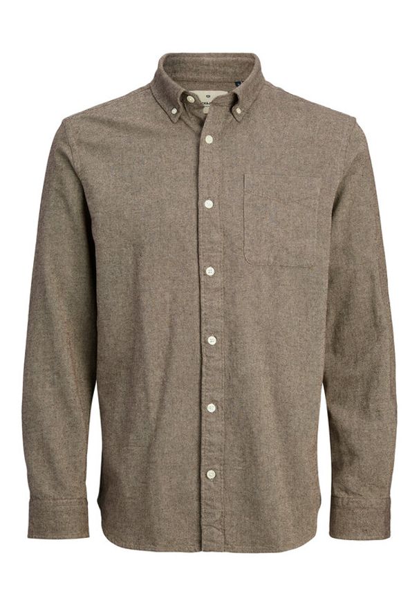 Jack & Jones - Jack&Jones Koszula Blubrook 12282353 Beżowy Regular Fit. Kolor: beżowy. Materiał: bawełna