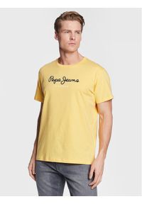 Pepe Jeans T-Shirt Eggo PM508208 Żółty Regular Fit. Kolor: żółty. Materiał: bawełna