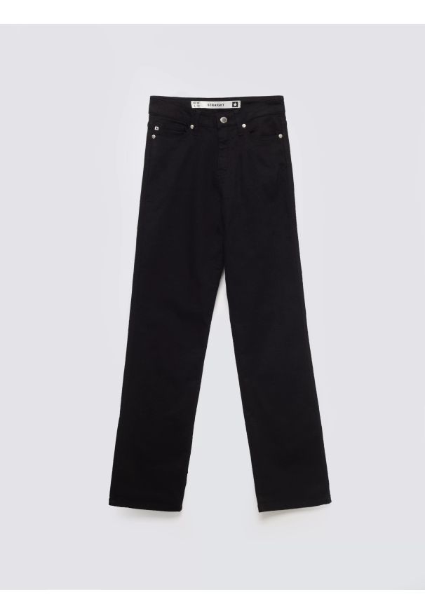 Big-Star - Spodnie jeans damskie czarne Myrra 915. Stan: podwyższony. Kolor: czarny. Styl: rockowy