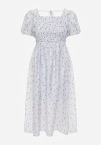 Renee - Niebieska Rozkloszowana Sukienka z Tencelu w Stylu Baby Doll w Kwiatowy Print Harele. Okazja: na co dzień. Kolor: niebieski. Wzór: nadruk, kwiaty. Typ sukienki: rozkloszowane. Materiał: poliester. Długość rękawa: krótki rękaw. Sezon: lato. Styl: casual. Długość: mini #5