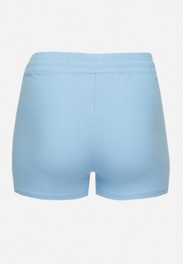 Born2be - Niebieskie Bawełniane Szorty Ozdobione Sznurkiem Liralise. Okazja: na co dzień. Kolor: niebieski. Materiał: bawełna. Wzór: aplikacja. Sezon: wiosna, lato. Styl: casual