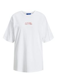 JJXX T-Shirt Nina 12273776 Biały Loose Fit. Kolor: biały. Materiał: bawełna #7