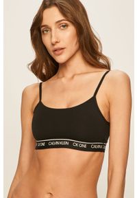 Calvin Klein Underwear - Biustonosz CK One. Kolor: czarny. Materiał: bawełna, materiał, dzianina, elastan. Wzór: gładki, aplikacja #1