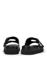Wittchen - Damskie klapki skórzane z ozdobnymi nitami na platformie czarne. Kolor: czarny. Materiał: skóra. Wzór: aplikacja. Sezon: lato. Obcas: na platformie. Styl: elegancki #6
