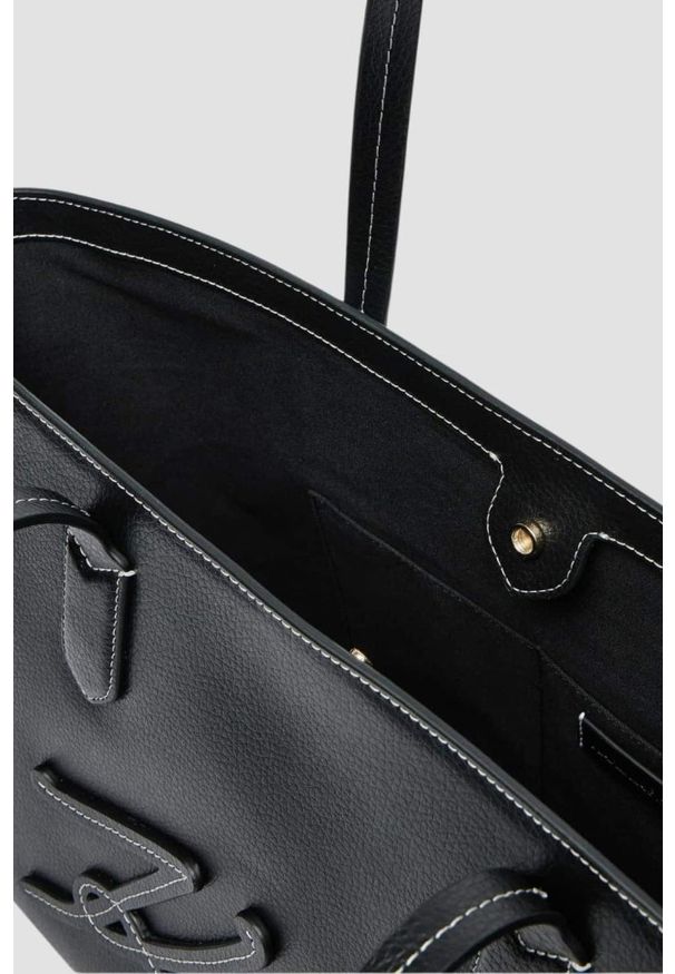 Karl Lagerfeld - KARL LAGERFELD Czarna shopperka Klxav Mirum Tote. Kolor: czarny. Materiał: skórzane