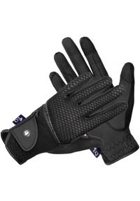 EQUESTRIAN QUEEN - Rękawiczki jeździeckie Equestrian Queen Savaii siateczkowe. Kolor: czarny. Sport: jeździectwo #1