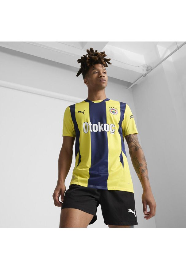 Puma - Męska koszulka domowa Fenerbahçe SK 24/25 PUMA Speed Yellow Blue Violet. Kolor: niebieski, wielokolorowy, żółty. Sport: piłka nożna