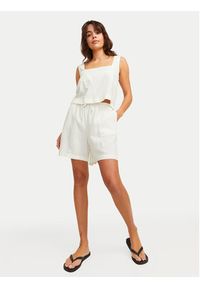 JJXX Szorty materiałowe Breeze 12269727 Biały Relaxed Fit. Kolor: biały. Materiał: len, wiskoza #4