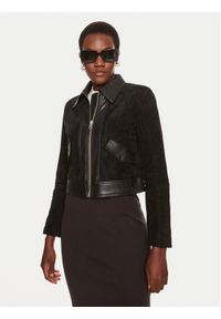 Sisley Kurtka z imitacji skóry 262TLN04J Czarny Regular Fit. Kolor: czarny. Materiał: skóra