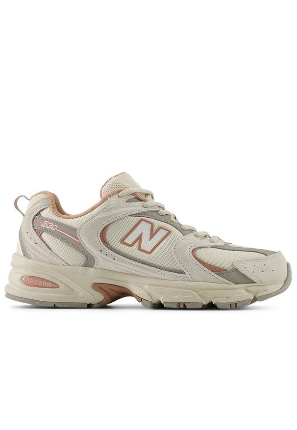 Buty unisex New Balance U530SMA - beżowe. Kolor: beżowy. Materiał: zamsz. Szerokość cholewki: normalna. Sezon: lato. Sport: turystyka piesza