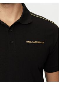 Karl Lagerfeld - KARL LAGERFELD Polo 745461 551235 Czarny Regular Fit. Typ kołnierza: polo. Kolor: czarny. Materiał: bawełna