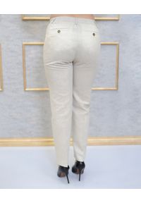 EMMA & GAIA - Spodnie z mieniącą się nitką. Kolor: beżowy. Styl: klasyczny #2