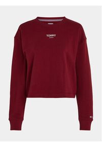 Tommy Jeans Bluza Ess Logo DW0DW16393 Bordowy Cropped Fit. Kolor: czerwony. Materiał: bawełna, syntetyk #4