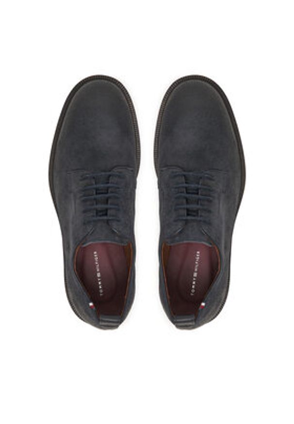 TOMMY HILFIGER - Tommy Hilfiger Półbuty Cleated Derby FM0FM05770 Granatowy. Kolor: niebieski. Materiał: zamsz, skóra