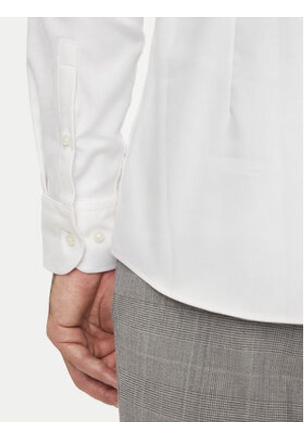 BOSS - Boss Koszula 50470583 Écru Slim Fit. Materiał: bawełna