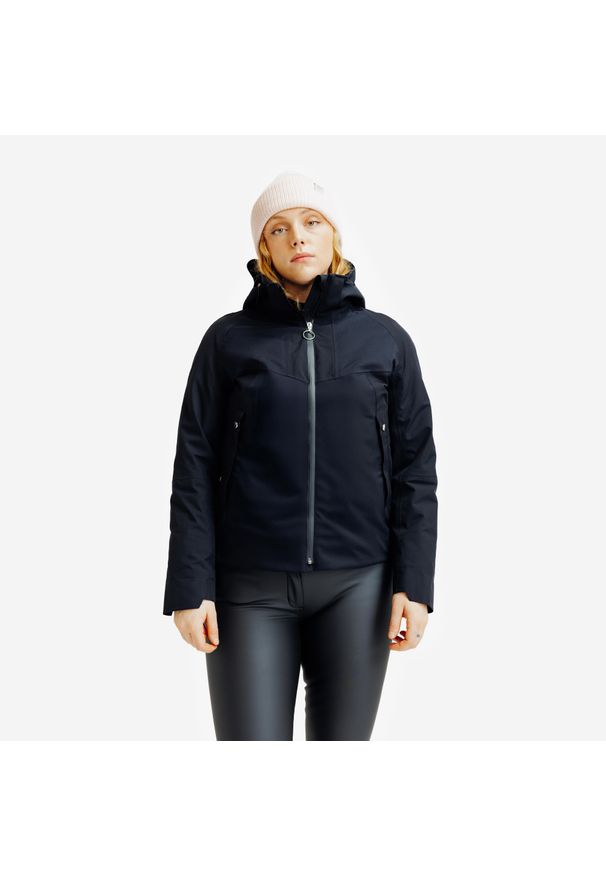 FOUGANZA - Kurtka jeździecka damska Fouganza 900 ciepła. Kolor: szary, wielokolorowy, czarny. Materiał: materiał. Długość rękawa: raglanowy rękaw. Sezon: zima. Sport: jeździectwo