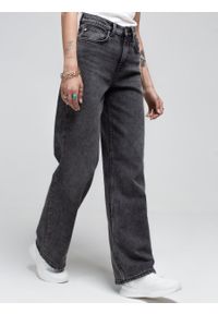 Big-Star - Spodnie jeans damskie wide ciemnoszare Atrea 899. Stan: podwyższony. Kolor: szary. Długość: krótkie. Sezon: lato. Styl: vintage, retro #3