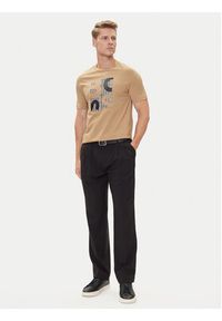 BOSS T-Shirt H-Thompson 655 50543901 Beżowy Regular Fit. Kolor: beżowy. Materiał: bawełna