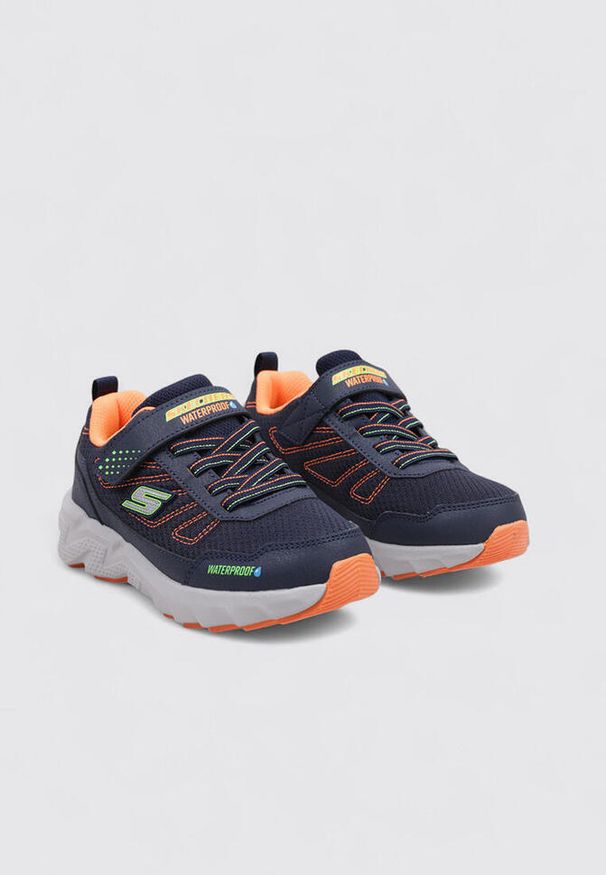 skechers - Kapcie SKECHERS ELITE SPORT TREADA Niebieski. Kolor: niebieski. Materiał: syntetyk, tkanina. Model: Skechers Sport