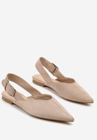 Renee - Ciemnobeżowe Sandały Vices Typu Slingback z Wkładką ze Skóry Naturalnej Rallora. Okazja: na co dzień, na spacer. Zapięcie: sprzączka. Kolor: beżowy. Materiał: skóra. Wzór: nadruk. Obcas: na obcasie. Styl: elegancki, casual. Wysokość obcasa: średni #3