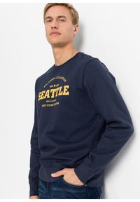 bonprix - Bluza z czystej bawełny organicznej (2 szt.). Kolor: niebieski. Materiał: bawełna. Wzór: nadruk #1