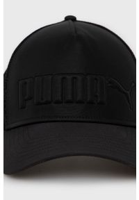 Puma czapka 23438 kolor czarny gładka. Kolor: czarny. Wzór: gładki