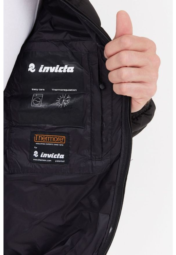 Invicta - INVICTA Czarna męska kurtka puchowa z kapturem, Rozmiar 3XL. Typ kołnierza: kaptur. Kolor: czarny. Materiał: puch