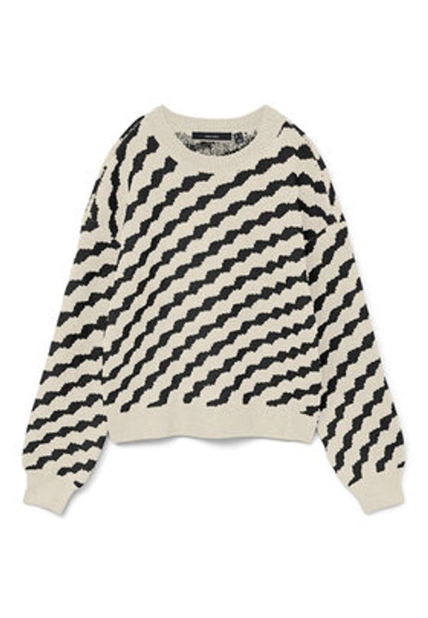 Vero Moda Sweter Lara 10310862 Beżowy Regular Fit. Kolor: beżowy. Materiał: syntetyk