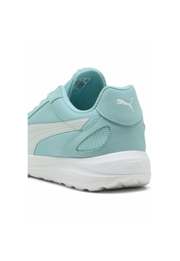 Puma - Damskie sneakersy SOFTRIDE Cosmic PUMA Safe Lake White Blue. Kolor: biały. Materiał: syntetyk, skóra, nubuk. Szerokość cholewki: normalna
