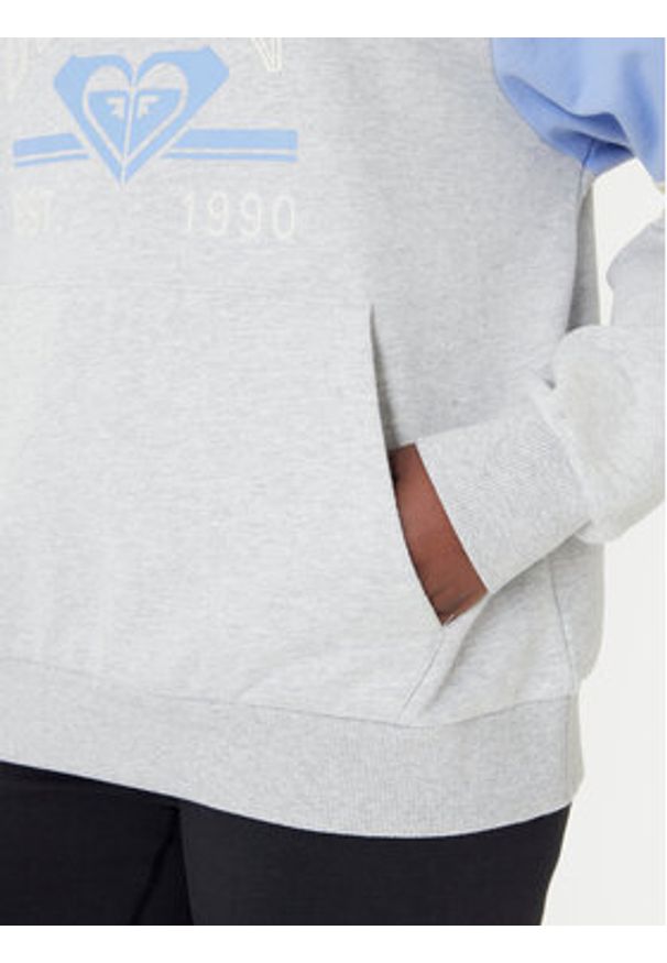 Roxy Bluza Essential Energy Blockd ERJFT04937 Szary Regular Fit. Kolor: szary. Materiał: bawełna