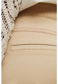 medicine - Medicine spodnie damskie kolor beżowy medium waist. Kolor: beżowy. Materiał: tkanina. Wzór: gładki #2
