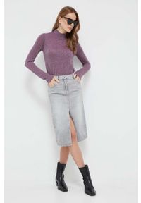 Silvian Heach sweter damski kolor fioletowy lekki z półgolfem. Kolor: fioletowy. Materiał: materiał. Długość rękawa: długi rękaw. Długość: długie #5