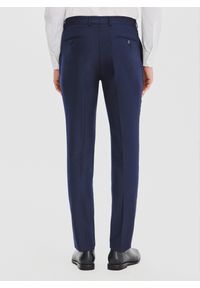Pako Lorente - PAKO LORENTE – Granatowe spodnie garniturowe z wełną. Okazja: na spotkanie biznesowe. Kolor: niebieski. Materiał: wełna. Styl: biznesowy #6