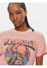 Wrangler T-Shirt 112350279 Koralowy Regular Fit. Kolor: pomarańczowy. Materiał: bawełna