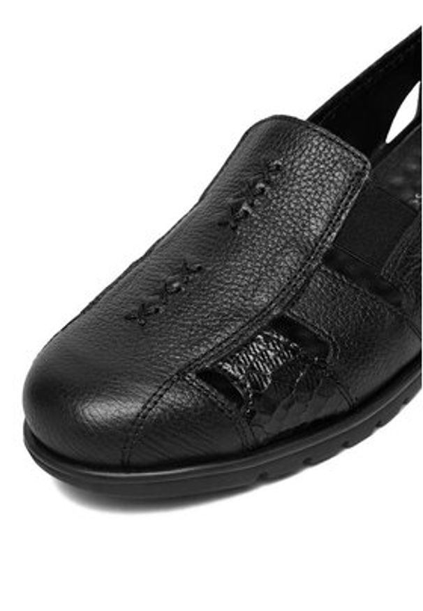 Rieker Półbuty L5358-00 Czarny. Kolor: czarny. Materiał: skóra