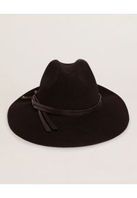 GOLDEN GOOSE - Czarny kapelusz z wełny Fedora. Kolor: czarny. Materiał: wełna. Wzór: aplikacja #2
