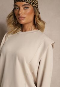 Renee - Beżowa Bluza z Wiskozą z Szerokimi Ramionami Alioris. Okazja: na co dzień. Kolor: beżowy. Materiał: wiskoza. Styl: elegancki, casual #5