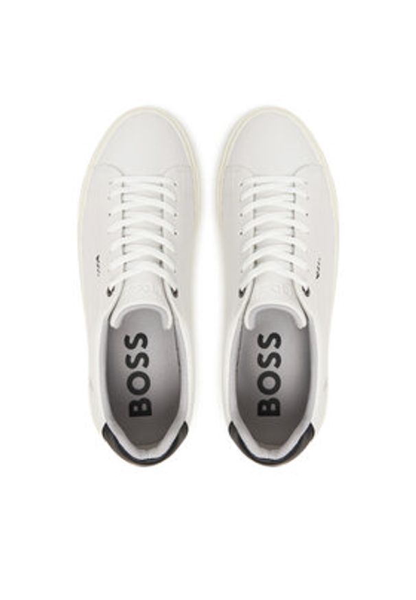 BOSS Sneakersy 50542114 Biały. Kolor: biały. Materiał: skóra