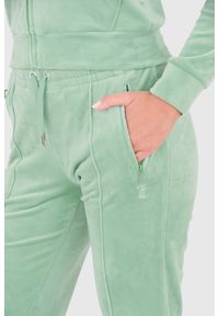 Juicy Couture - JUICY COUTURE Seledynowe damskie spodnie dresowe Tina, Rozmiar XS. Kolor: niebieski. Materiał: dresówka