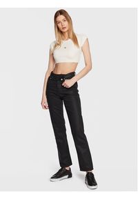 Calvin Klein Jeans Bluzka J20J220709 Biały Cropped Fit. Kolor: biały. Materiał: lyocell