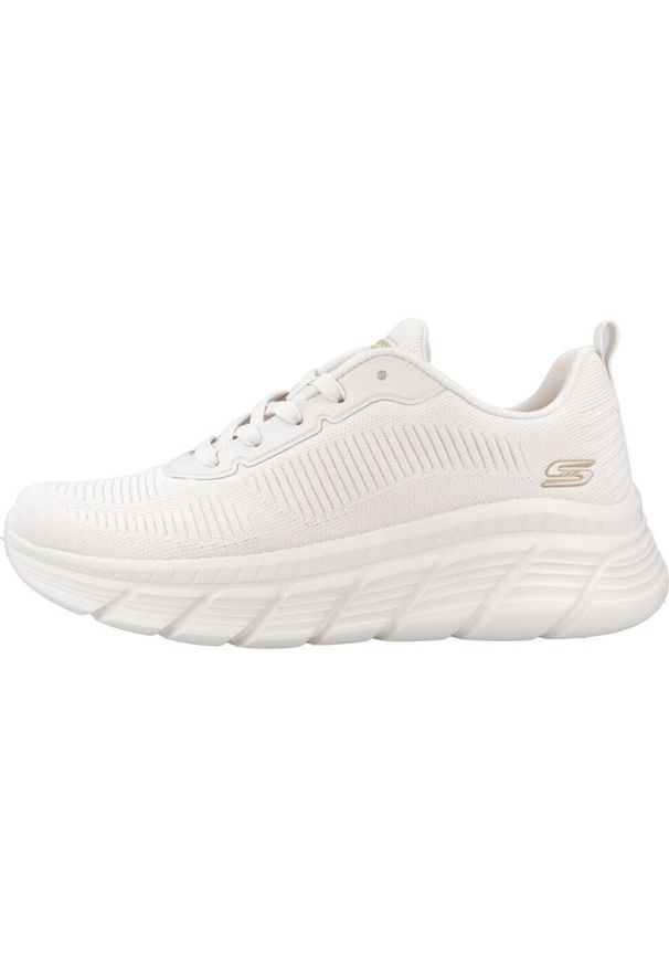 skechers - Buty do chodzenia damskie Skechers 117385OFWT. Kolor: beżowy. Materiał: guma, tkanina. Sport: turystyka piesza
