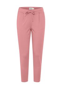 Spodnie materiałowe ICHI. Kolor: różowy. Materiał: materiał #1