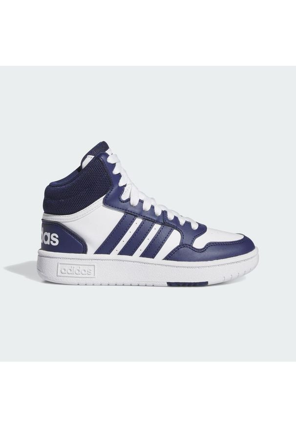 Adidas - Hoops Mid Shoes. Kolor: biały, wielokolorowy, niebieski. Sport: tenis