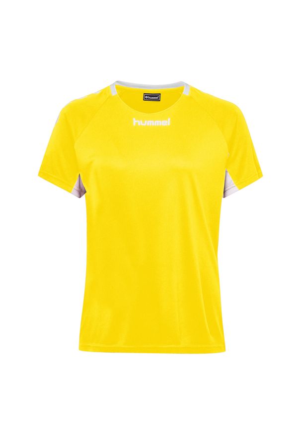 Koszulka sportowa z krótkim rękawem damska Hummel Core Team Jersey Woman S/S. Kolor: żółty. Materiał: jersey. Długość rękawa: krótki rękaw. Długość: krótkie