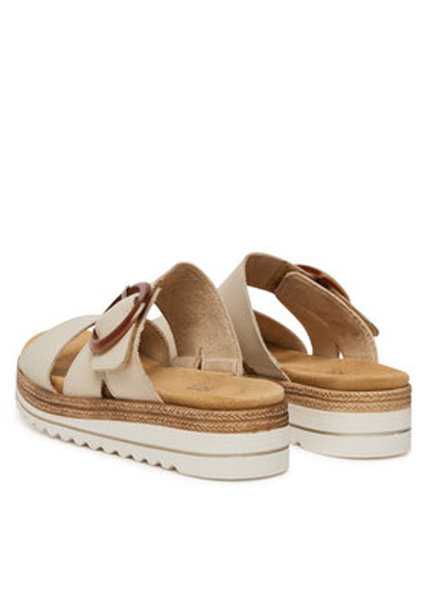 Remonte Klapki D0Q51-80 Beżowy. Kolor: beżowy. Materiał: skóra