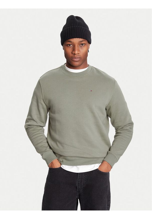Tommy Jeans Bluza DM0DM20741 Zielony Regular Fit. Kolor: zielony. Materiał: bawełna, syntetyk