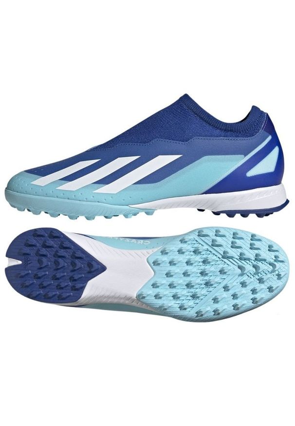 Adidas - Buty piłkarskie adidas X Crazyfast.3 Ll Tf M ID9347 niebieskie. Kolor: niebieski. Materiał: syntetyk, guma. Sport: piłka nożna