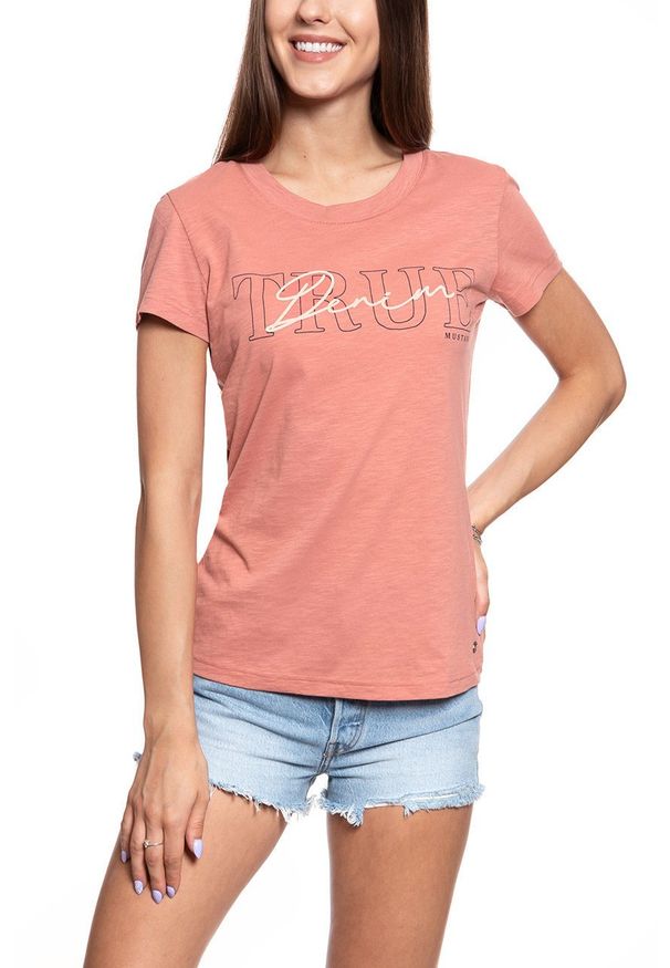 Mustang - MUSTANG T SHIRT DAMSKI Alexia C Print 1008941 8187. Wzór: nadruk