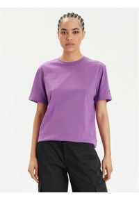 Champion T-Shirt 117207 Fioletowy Oversize. Kolor: fioletowy. Materiał: bawełna #1