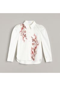 Reserved - Popelinowa koszula z nadrukiem - Biały. Kolor: biały. Wzór: nadruk #1